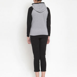 Ropa deportiva informal de talla grande XXL de alta calidad para mujer, chándal transpirable con estampado liso de invierno, logotipo bordado, algodón 100% - Product Image 3