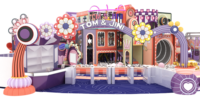 Aire de jeux intérieure de forme ronde pour enfants, divertissement familial, aire de jeux souple pour tout-petits