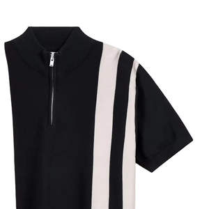 T-shirt d'été formel pour homme de haute qualité, en piqué 100 % coton tricoté, avec logo personnalisé, manches courtes, fermeture éclair, séchage rapide et respirant - Product Image 5