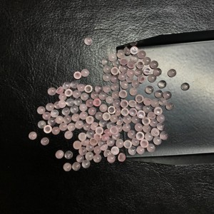 Piedras preciosas naturales de 4mm y 5mm, cabujón suelto de cuarzo rosa de alta calidad, cabujón calibrado certificado IGI, fabricación de joyas de piedras preciosas - Product Image 2