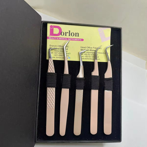 Pince à cils en acier inoxydable enduit de Offre Spéciale Nude Logo personnalisé Pointe en fibre Pince à cils de qualité durable - Product Image 1