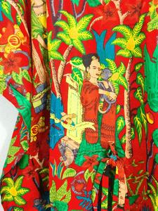 Kaftan de algodón multicolor para mujer, ropa de playa hecha a mano, maxi vestido - Product Image 5