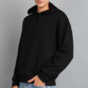 Sweat-shirts oversize pour hommes, lourds, vintage, style boxy, avec poche brodée/unie, design streetwear d'hiver, pull-over pour hommes - Product Image 3