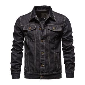 2026 <b>Men's</b> Slim Korean Style Denim Jacket Casual <b>Cardigan</b> Coat Stand Collar Plus Size Fashion Foreign Trade Wholesale Plain Dyed - Product Image 5
