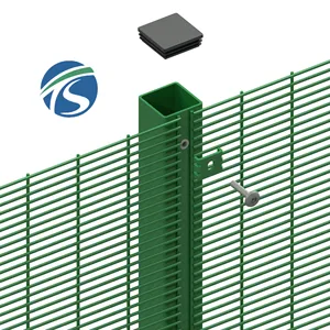 Bền vững màu xanh lá cây sơn tĩnh điện 358 hàng rào an ninh hàng rào sắt ISO9001 chống leo lên chống cắt 358 hàng rào hệ thống cho sân bay