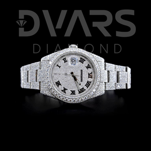 Montre mécanique analogique automatique en acier inoxydable avec diamants Moissanite VVS, or jaune, or blanc, luxe, hip-hop - Product Image 3