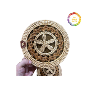 Panier de rangement en rotin et osier durable avec poignées Rustic Farmhouse Decorative - Product Image 5