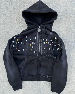 เสื้อฮู้ดและสเวตเชิ้ตของผู้ชายพลอยเทียมไร้สายปิดแบบลำลองสวมใส่ในชีวิตประจำวันวัสดุคุณภาพสูง OEM - Product Image 1