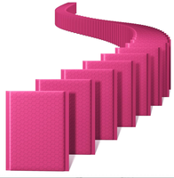 Enveloppe d'expédition en polybulle rose recyclée biodégradable avec logo personnalisé, pochette express RTS