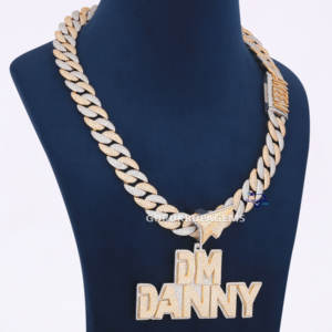 Colgante artesanal de Plata de Ley 925 cultivado en laboratorio, cadena de dos tonos de Hip Hop helado, conjunto de collares de diseño personalizado de rodio, regalo - Product Image 5