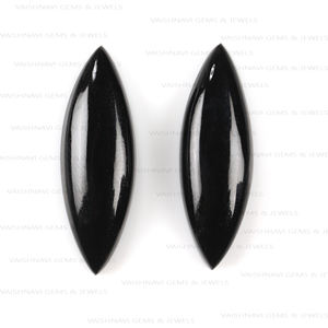 High Sale Natural Black <b>Obsidian</b> 10x30mm Marquise Flat Back Calibrated Cabochon Loose Gemstone Jewelry Making Stones Supplier - Product Image 3