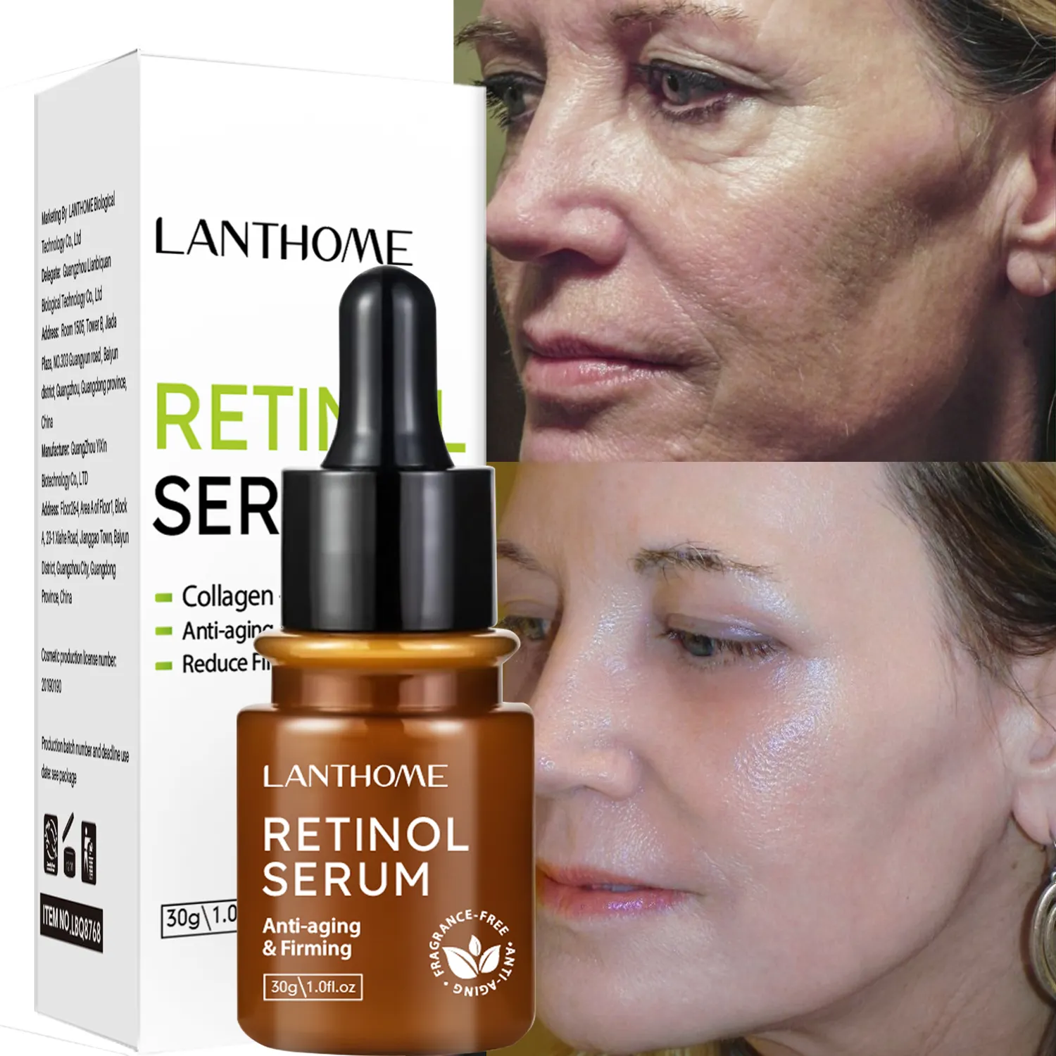 Private label oem collagene acido ialuronico cura della pelle niacinamide crema al retinolo anti invecchiamento rimuovere le rughe siero al retinolo