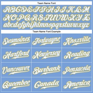 Maillot de baseball authentique personnalisé bleu clair blanc à fines rayures blanc-or - Product Image 4