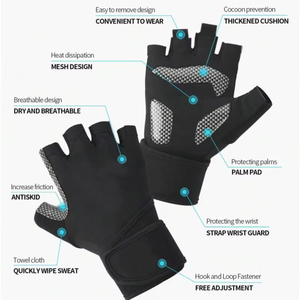 ถุงมือยกน้ำหนัก ถุงมือออกกำลังกายแบบป้องกันฝ่ามือเต็มรูปแบบสำหรับยิม ระบายอากาศได้ดี น้ำหนักเบาเป็นพิเศษสำหรับถุงมือยกน้ำหนักสำหรับผู้ชาย - Product Image 5