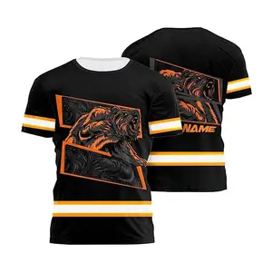 High Visibility Reflective Safety Shirt for Men, Point Solid Half Sleeve Round Neck T-Shirt, Skull Design - Ideal for Safety