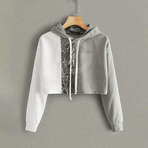 Sudaderas con Capucha Cortas para Mujer, de Algodón/Poliéster, Ecológicas, Diseño Casual de Invierno, Manga Larga, Secado Rápido, Personalizables - Product Image 2