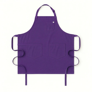 Delantal Morado sin Mangas con 3 Bolsillos, Tejido de Lona, Lavable a Máquina, para Uso Diario - Product Image 1