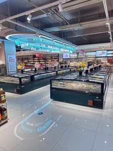 Siêu thị mở Máy làm lạnh thẳng đứng đóng băng không khí Rèm hiển thị tủ lạnh multideck hiển thị - Product Image 5