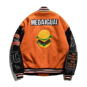 2025 Top Design personnalisé hommes mode cuir Pu manches épissure Argyle bouton Baseball Varsity veste - Product Image 2