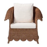 Chaises de salle à manger en rotin, fauteuil en osier tissé à la main, finition brune, siège rembourré, mobilier d'intérieur côtier, provenant d'un fabricant vietnamien
