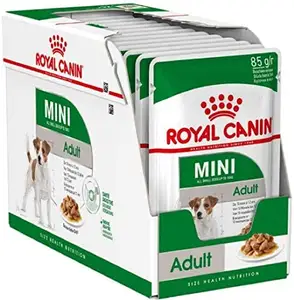 Koninklijke Canin Mini Volwassen Natte Hondenvoer 24 Verpakkingen 85G Elk, Ideaal Voor Volwassen Honden Van Kleine Rassen Van 10 Maanden Tot 12 Jaar Oud Plus 6Cm T