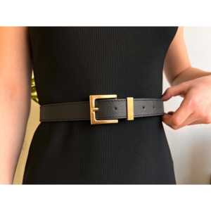 เข็มขัดโลหะสำหรับผู้หญิงพร้อมหัวเข็มขัดทรงสี่เหลี่ยมและดีไซน์แบบบริดจ์ - Product Image 2