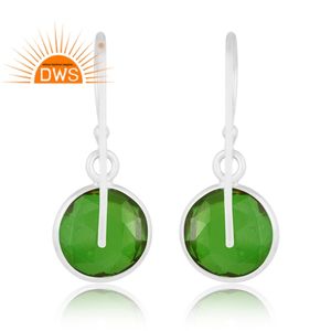 ต่างหูควอตซ์ไดออพไซด์ชุบโครเมียมแบบคู่ทำจากเงินแท้คุณภาพดีที่สุด925ละเอียดผู้ผลิตเครื่องประดับตามสั่ง - Product Image 4