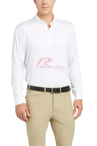 Camisas de espectáculo de equitación al por mayor, tops de competición ecuestre elegantes de tejido transpirable de primera calidad, diseño elegante de manga larga - Product Image 4