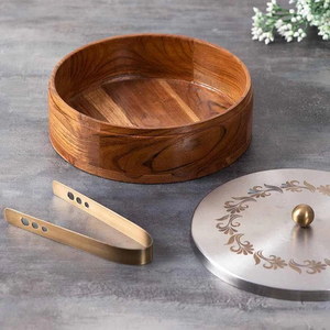 Casserole For Roti | Hot <b>Box</b> For Kitchen Wooden Chapati <b>Box</b> For Kitchen |Hot Pot Roti <b>Box</b> With Stainless Steel Tong with Laser - Product Image 3