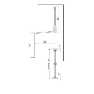 Appendiabiti pieghevole in acciaio e plastica 830-1150mm per l'organizzazione dei vestiti - Product Image 5