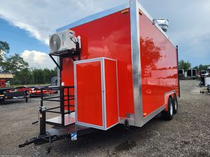 รถเทรลเลอร์ไฟเบอร์กลาสอาหารจานด่วนรถเทรลเลอร์เคลื่อนที่พร้อมรถเข็นขายไอศกรีมและกาแฟสำหรับขนมฮอทด็อกชิป - Product Image 2