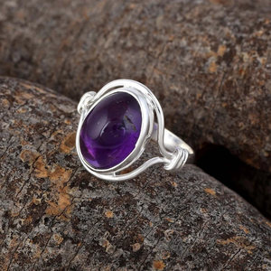Classic Christian Gemstone Amethyst <b>Ring</b> 925 Sterling <b>Silver</b> Handmade <b>Stacking</b> Dainty Trendy High Quality Jewelry Christmas Gift - Product Image 2