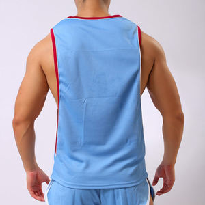 เสื้อกล้ามออกกำลังกายผู้ชาย ผ้าโพลีเอสเตอร์ 100% ระบายอากาศได้ดี เป็นมิตรกับสิ่งแวดล้อม สีตามสั่ง แห้งเร็ว - Product Image 3