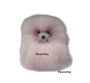 Porte-clés en fourrure de bébé alpaga, pompon pour chat, jouets en peluche doux - Product Image 1
