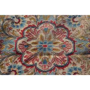 Alfombra Turca Extra Grande de 12.6x14.4 pies, Alfombra Vintage, Alfombra de Lana con Diseño Floral Azul y Rojo - Product Image 5