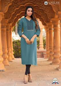 Wholesale Casual Wear Collection Handcrafted Rayon Thread <b>Kurti</b> for Indian & Pakistani Parties - Product Image 3