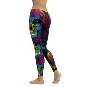 100% poliéster Spandex diseño personalizado mallas de cintura alta para mujer pantalones ajustados sublimados sin costuras entrenamiento de gimnasio al por mayor - Product Image 2