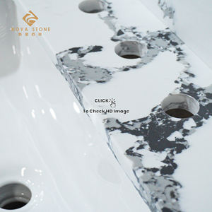 NV2008 encimeras de baño prefabricadas con parte superior de tocador de piedra de cuarzo artificial precio de fábrica proveedor de Vietnam - Product Image 5