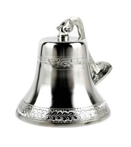 Silversmith <b>Penciled</b> Metal Carved Beautiful Aluminum Brushed Nickel Decorative Bell | Nursery Pirate's Decor (6 Inches Aluminum) - Product Image 6
