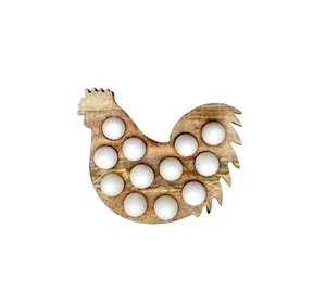 Porte-oeufs en bois comptoir plateaux de stockage d'oeufs organisateur décoration de cuisine rustique - Product Image 3