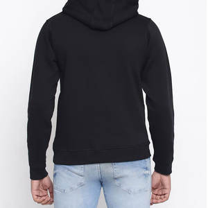 Sudadera con Capucha Negra Personalizada para Hombre, 400 g/m², Felpa de Algodón, Sudadera Esencial Lisa, Venta al por Mayor de Fábrica, MOQ Bajo, Alta Calidad, OEM - Product Image 3