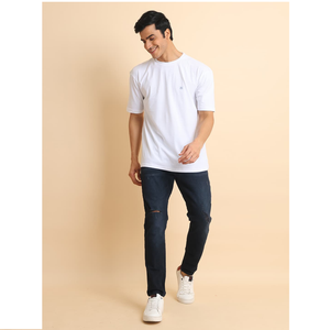 T-shirt à manches longues surdimensionné à la mode avec tenue de tous les jours extensible et confortable pour un look et un col rond - Product Image 1