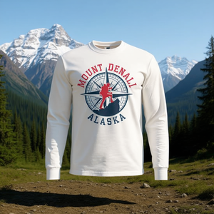 Maglietta a maniche lunghe per escursionismo e campeggio nel Parco Nazionale Denali dell'Alaska, souvenir di viaggio, abbigliamento promozionale - Product Image 3