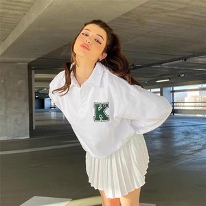 เสื้อสเวตเตอร์คอปกพับลงสำหรับผู้หญิงเสื้อผ้าผู้หญิงมาใหม่ปรับแต่ง2025ฤดูใบไม้ร่วง - Product Image 5