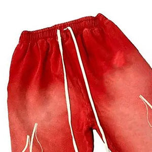 OEM de alta calidad de peso pesado Vintage Color sólido Sun Fade OEM personalizado impresión pantalones Streetwear francés Terry Flare pantalones de chándal - Product Image 5