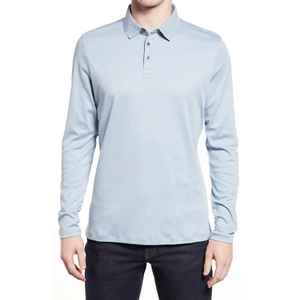 Polo à manches longues pour homme fait à la main en tissu extensible doux offrant flexibilité, confort et apparence premium - Product Image 1