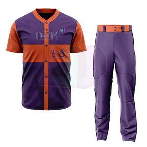 Conjunto de Uniforme de Béisbol Deportivo con Pantalones de Jersey de Poliéster 100% Transpirable y Ligero, Talla Grande para Jugadores Adultos - Product Image 1