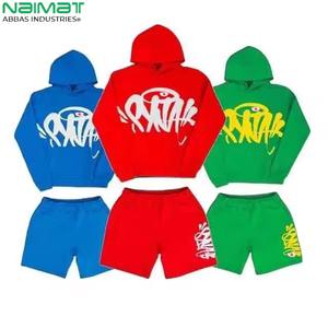 Conjunto Deportivo Corto de Felpa para Hombre, Estilo Americano, Invierno, Ecológico, 100% Algodón, Talla Grande, Transpirable, de Secado Rápido, Estampado - Product Image 4