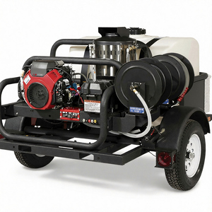 Nettoyeur haute pression commercial à eau chaude monté sur remorque - 4000 PSI, 4,0 GPM, moteur et réservoir d'eau de 200 gallons - Product Image 1