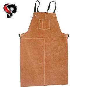 Best Quality Red Full Length Customized <b>Leather</b> Welding <b>Apron</b> Industrial Safety Highest Feature for Welder's Protection <b>Apron</b> - Product Image 6